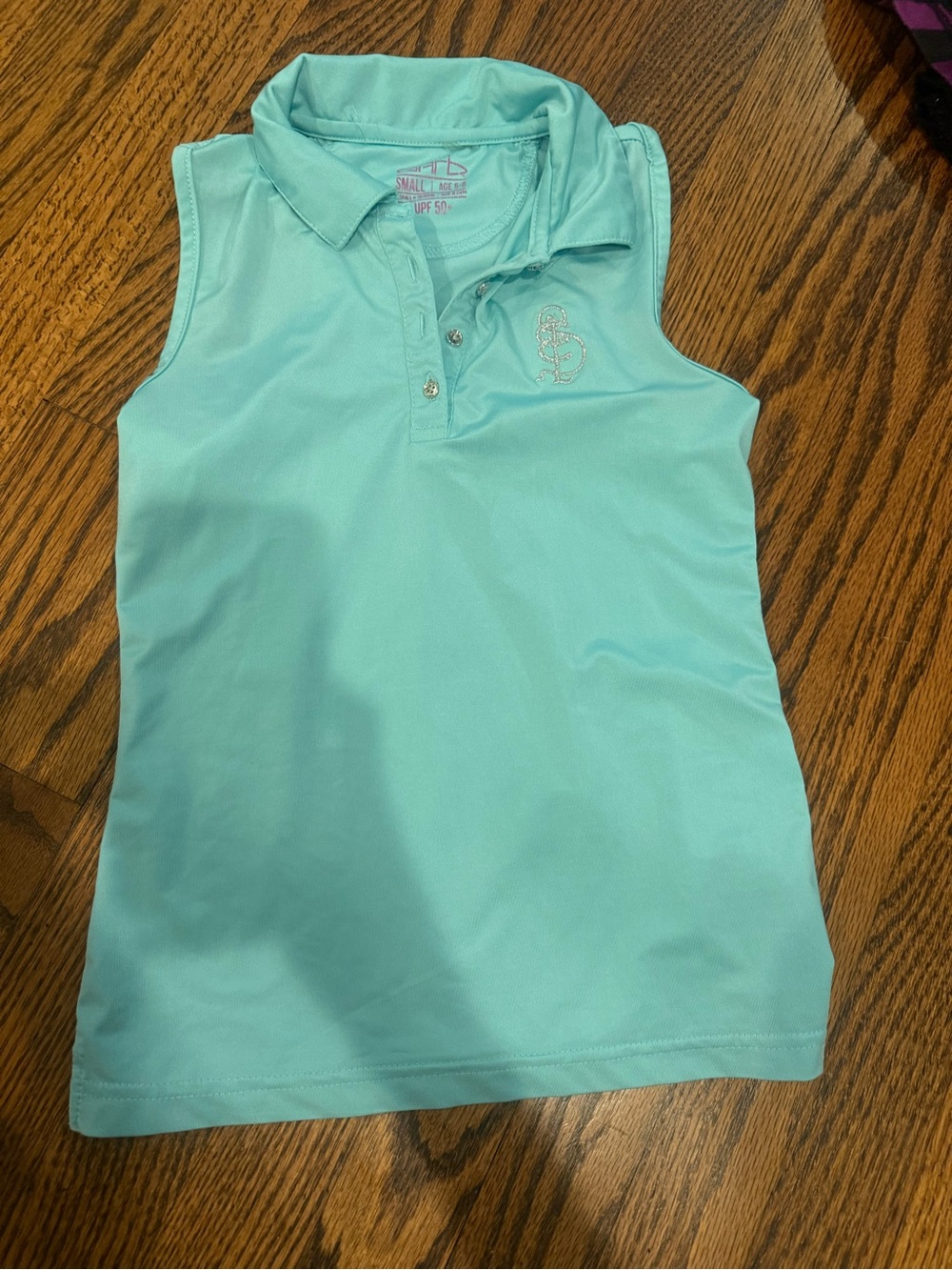Girls' Sleeveless Polo Top - Seafoam by Small Hands